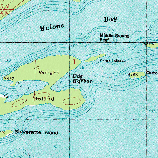 Topographic Map of Dog Harbor, MI