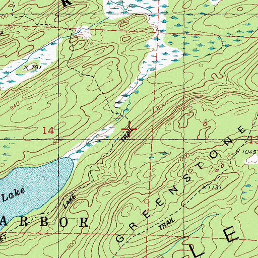 Topographic Map of Hatchett Lake Trail, MI