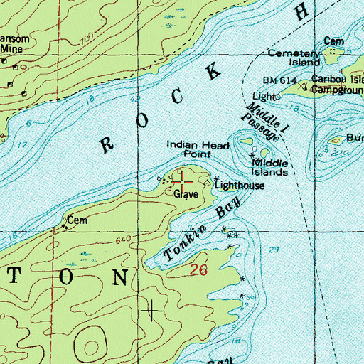 Topographic Map of Indian Head Point, MI