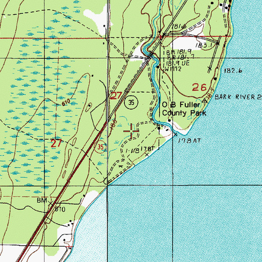 Topographic Map of O B Fuller County Park, MI