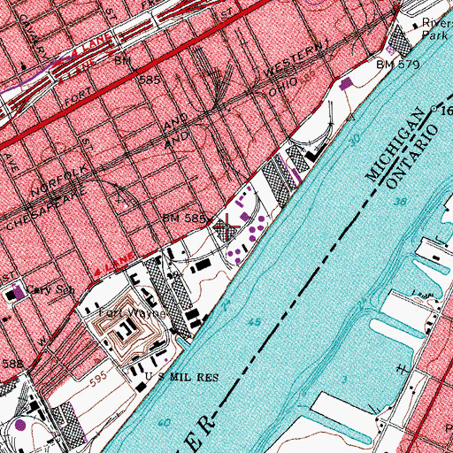 Topographic Map of City of Detroit Public Lighting Commission, MI