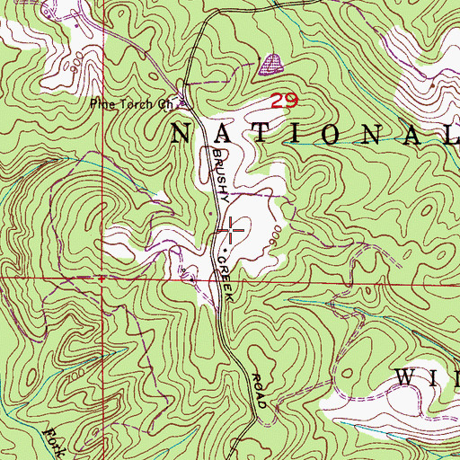 Topographic Map of Pine Torch School (historical), AL