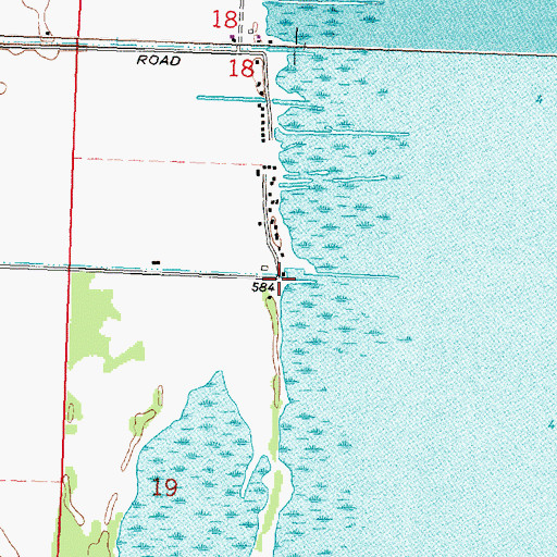 Topographic Map of Wharf Marina, MI