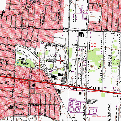 Topographic Map of Bay County Fairground, MI