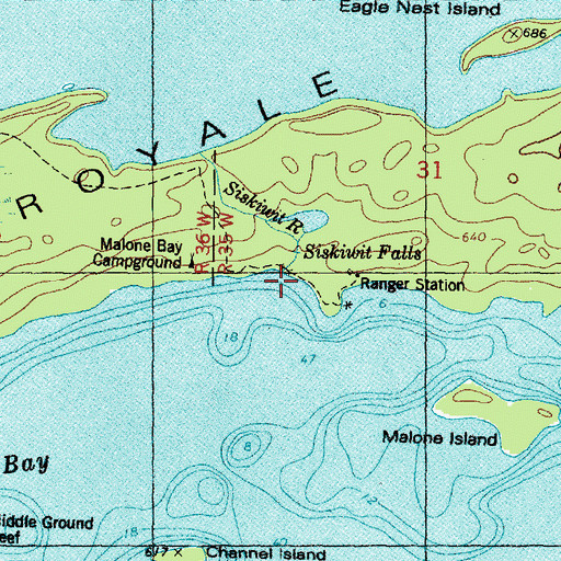 Topographic Map of Siskiwit River, MI