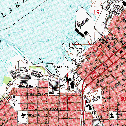 Topographic Map of Hartshorn Municipal Marina, MI