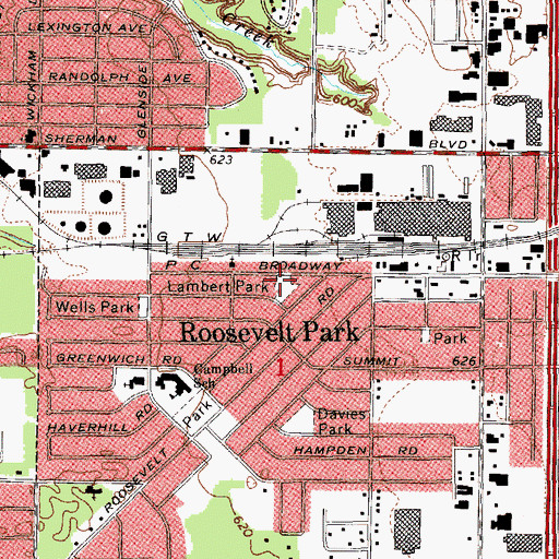 Topographic Map of Lambert Part, MI