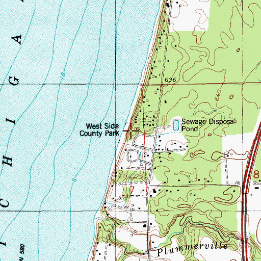 Topographic Map of West Side County Park, MI