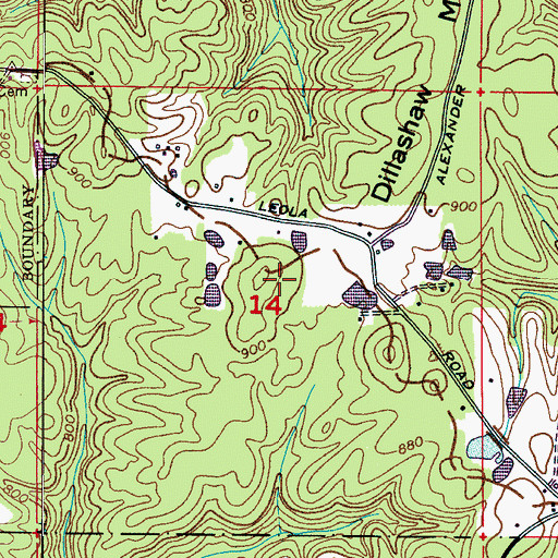 Topographic Map of Pool Knob, AL