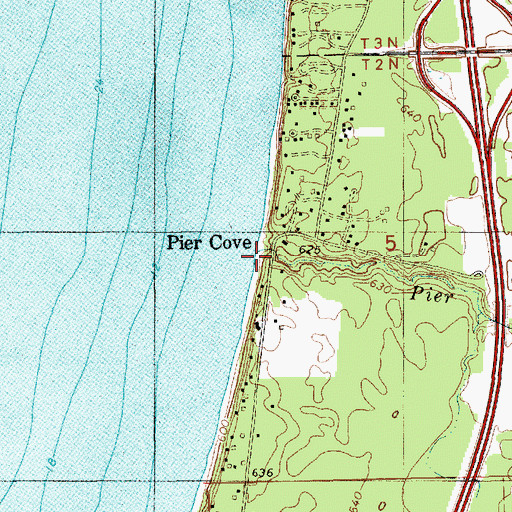 Topographic Map of Pier Cove Creek, MI