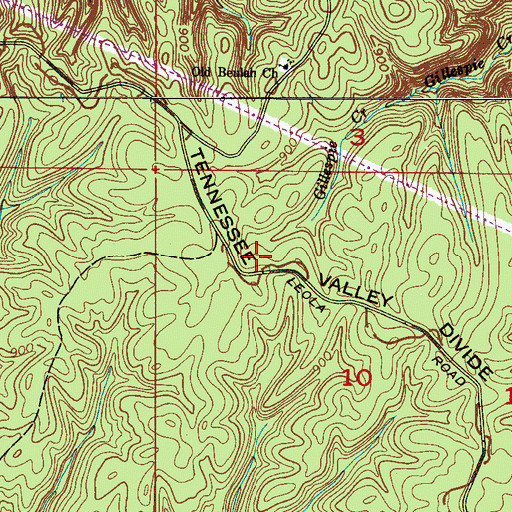 Topographic Map of Poplar Springs School (historical), AL