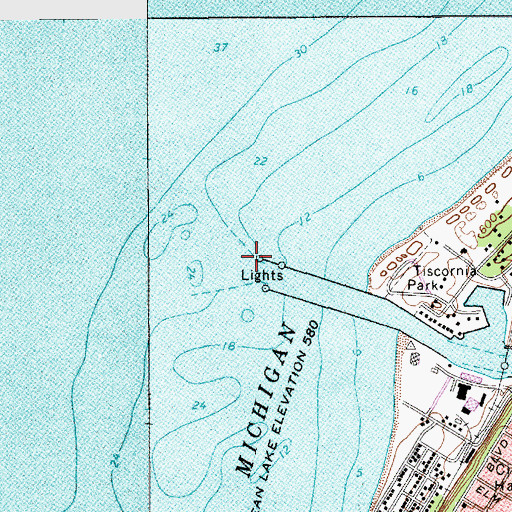 Topographic Map of North Pierh Light, MI