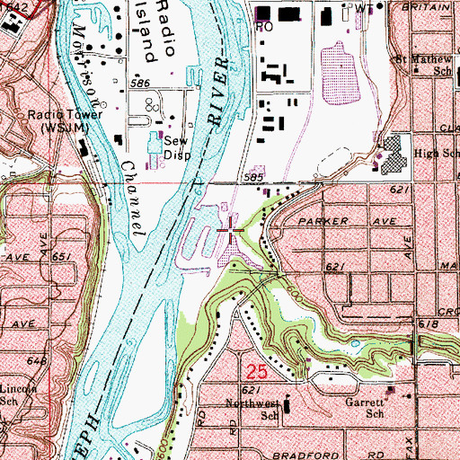 Topographic Map of Pier 1000 Marina, MI