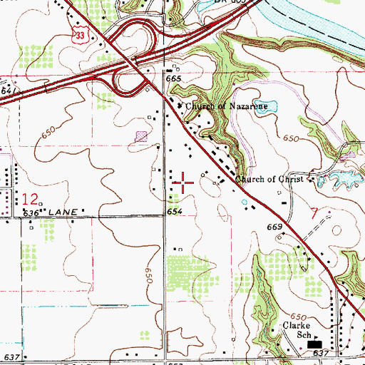 Topographic Map of Church of Christ, MI