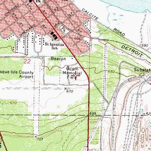 Topographic Map of Gulpin Memorial Field, MI