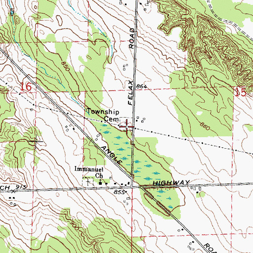 Topographic Map of Moltke Township Cemetery, MI