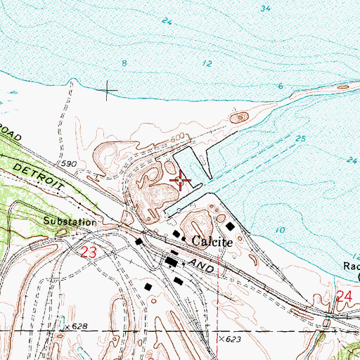Topographic Map of Limestone Operations, MI