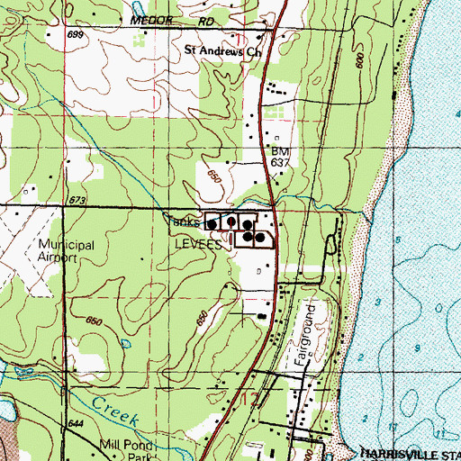 Topographic Map of Lakeshore Terminal and Pipeline Company, MI