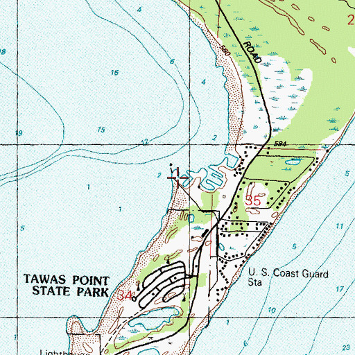 Topographic Map of Coast Guard Dock, MI