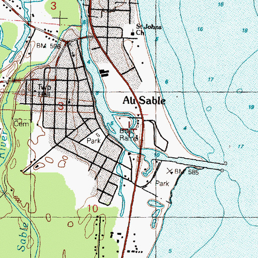 Topographic Map of Fellow Marine Sales, MI