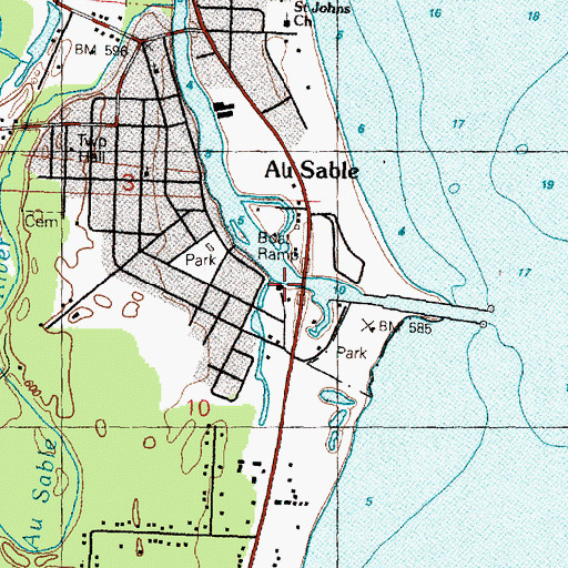 Topographic Map of Weavers Marina, MI