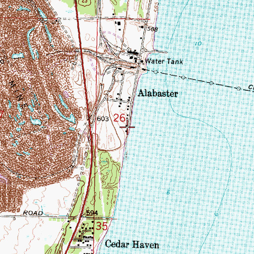 Topographic Map of U S Gypsum Company, MI