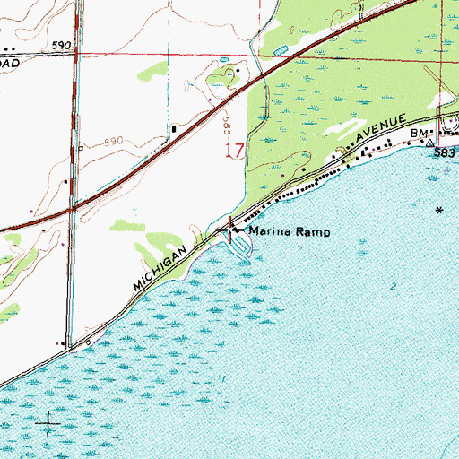 Topographic Map of North Port Marina, MI