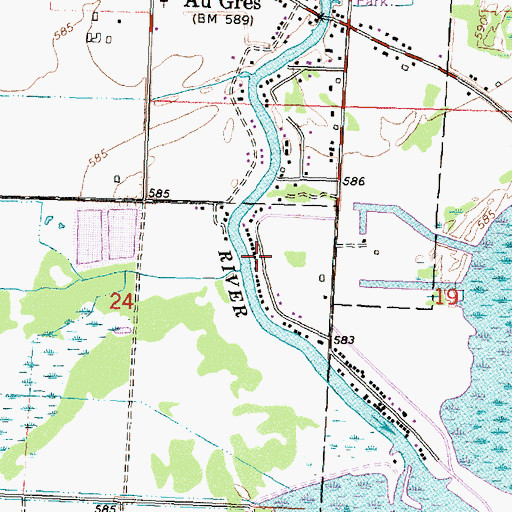 Topographic Map of Point Lookout Harbor, MI