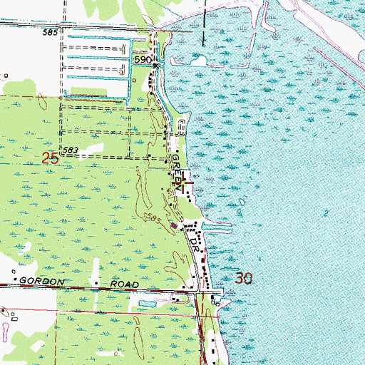 Topographic Map of Point Au Gres Marina, MI