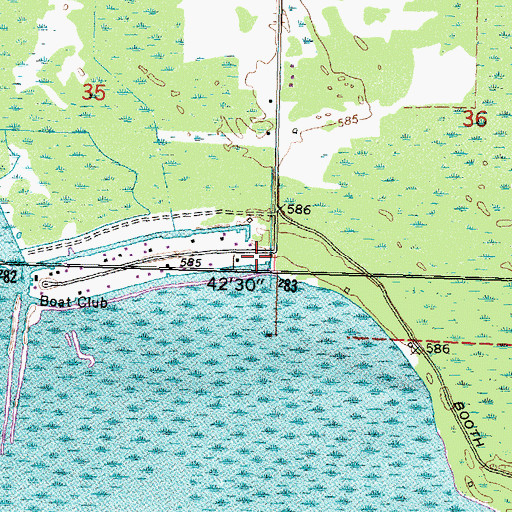 Topographic Map of Au Gres Boat Club, MI