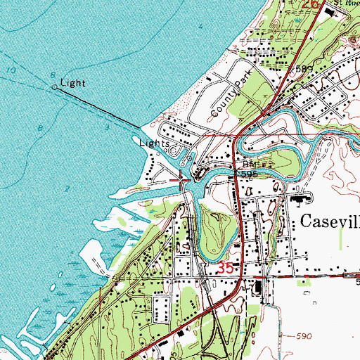 Topographic Map of Huron Yacht Club, MI