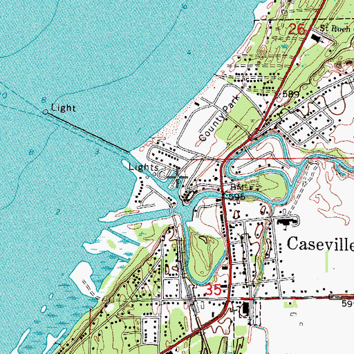 Topographic Map of Saginaw Bay Marina, MI