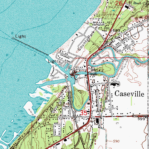 Topographic Map of Hamricks Resort, MI