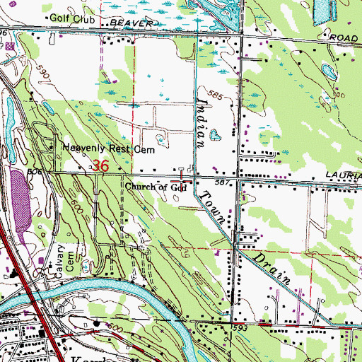 Topographic Map of Church of God, MI