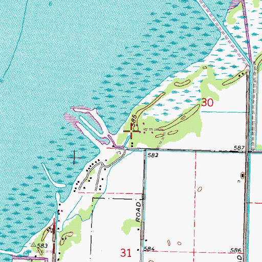 Topographic Map of Sunset Bay Marina Incorporated, MI
