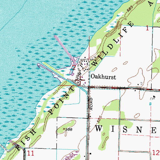 Topographic Map of Oakhurst Park Marina Association, MI
