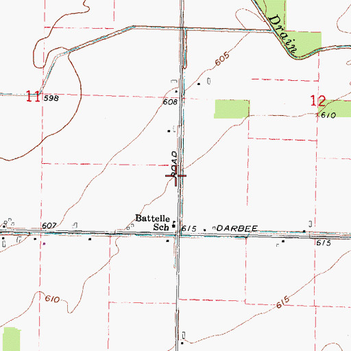 Topographic Map of Battelle School, MI