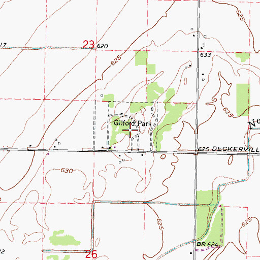 Topographic Map of Gilford Park, MI