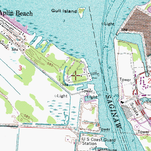 Topographic Map of Delta College Sailing School, MI