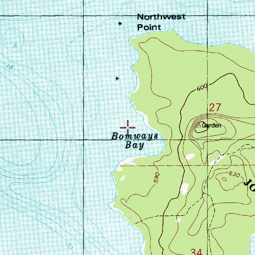 Topographic Map of Bomways Bay, MI