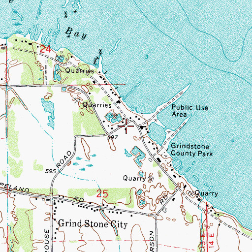 Topographic Map of Mac Whalens Marina, MI