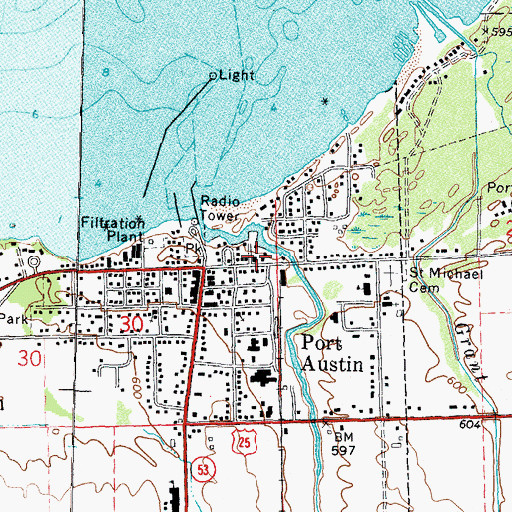 Topographic Map of Eagles Marina, MI