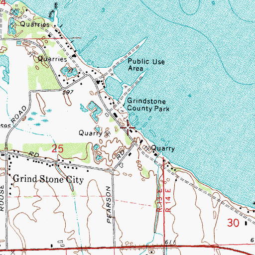 Topographic Map of Harbor Marina, MI