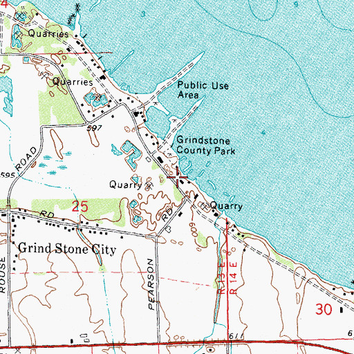 Topographic Map of Harbor Marina, MI