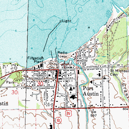 Topographic Map of Chets Boat Livery, MI