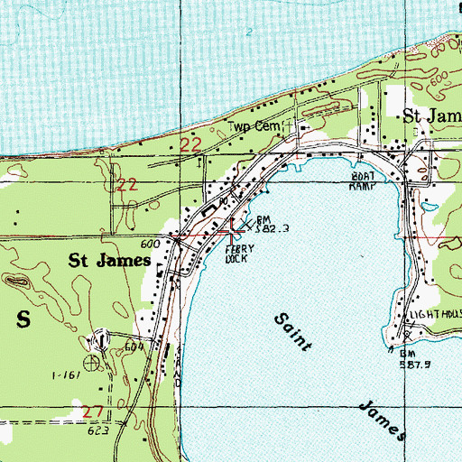 Topographic Map of Beaver Island Yacht Dock, MI