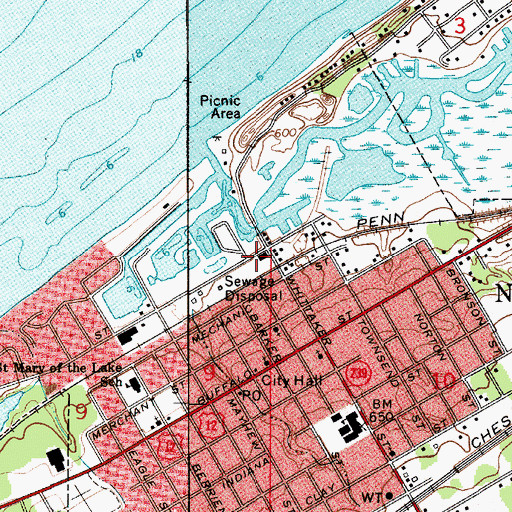 Topographic Map of Skippers Landing, MI