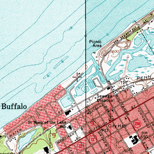 Topographic Map of Lake Michigan Yacht Club, MI