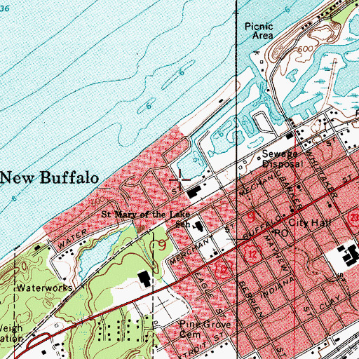 Topographic Map of Oselkas Snug Harbor Marina, MI