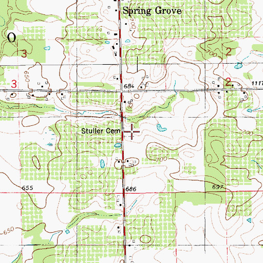 Topographic Map of Stuller Cemetery, MI